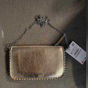 gold zara bag